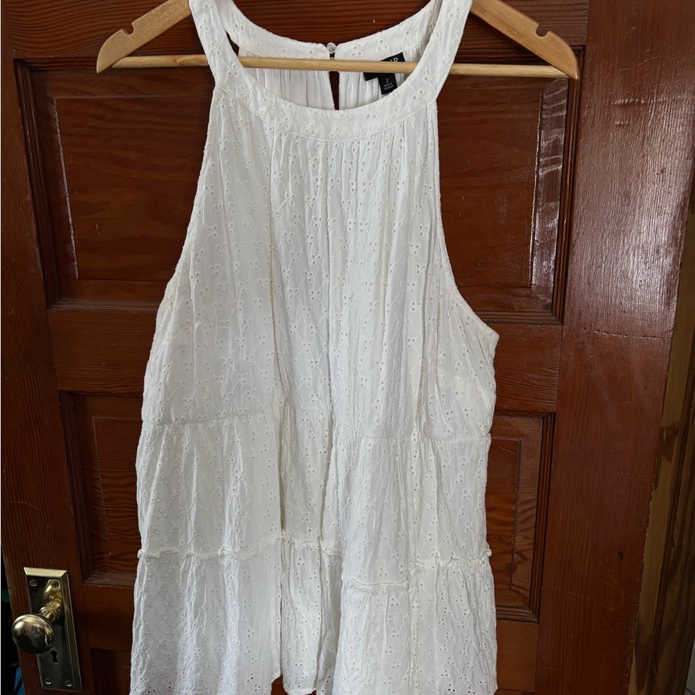 Torrid White Lace Detail Tank Top